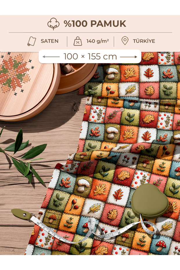 100% Cotton Satin Patchwork Fabric – 155×100 cm – for Sewing and DIY