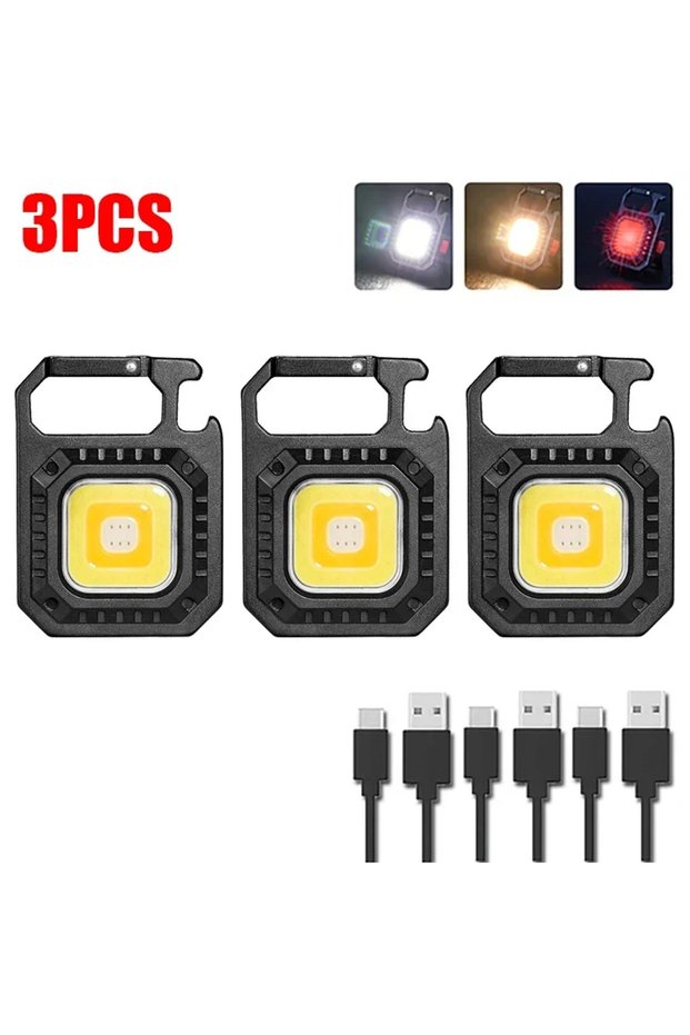 3PCS Mini LED Flashlight Magnetic COB Outdoor Camping Pocket Work Light 800 Lumens U