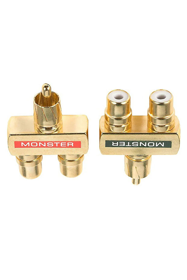 2PCS Y-RCA 2PCS RCA Adapter Gold Plated AV Splitter 1 Male to 2 Female Connector for Home Theater Sp