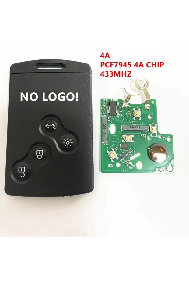 1PCS NO LOGO! 4 button remote key card keyless smart key 433mhz 4A PCF7945/PCF7953 chip for Renault