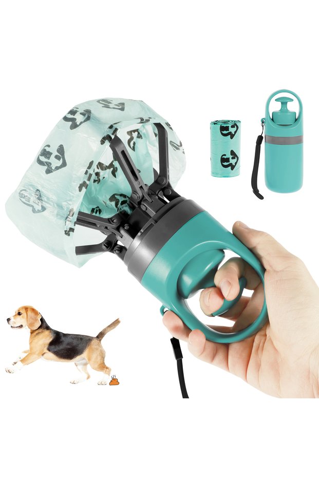 green Pet Toilet Portable Outdoor Garbage Bag, Dog Toilet Six Claw Shovel Fecal Dispenser