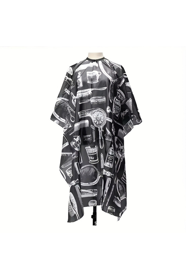 SZ99-black Professional Barber Cape for Hairdressing - Waterproof & Non-Stick Perm/Dyeing Bib with S