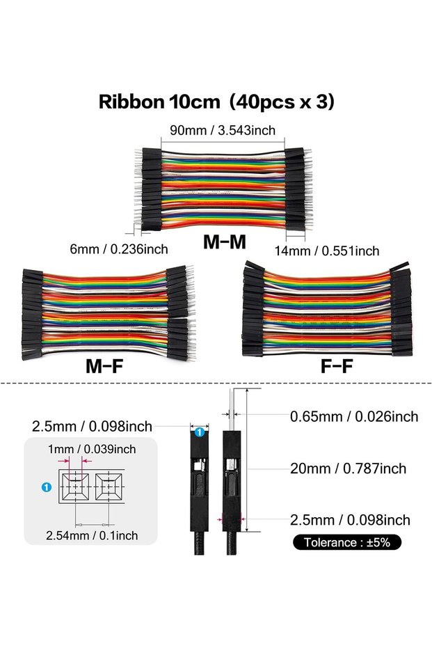 120pcs set 120PIN Dupont Cable 10cm Jumper Wire Male to Male Female to Female PCB DIY Kit for Electr