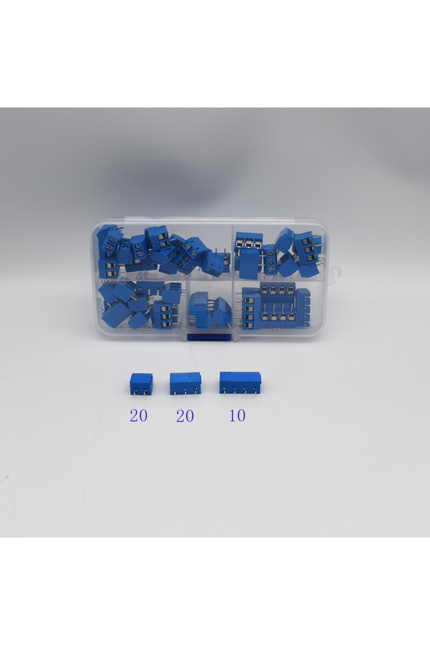 50PCS Blue 50 Pcs/BOX Pitch 5.0mm Straight Pin 2P 3P Screw PCB Terminal Block Connector 10A 24-18A