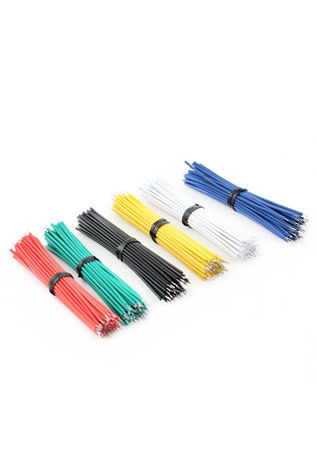 26AWG-120pcs 120PCS Electronic Wire 24AWG 26AWG 6 Color Tinned Wire Breadboard PCB Solder Cable Jump