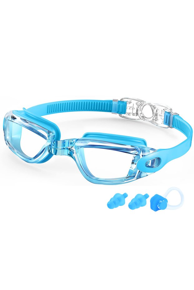 Light Blue Swimming Goggles Professional Waterproof Swim Eyewear Glasses Anti-fog 100% UV Protection