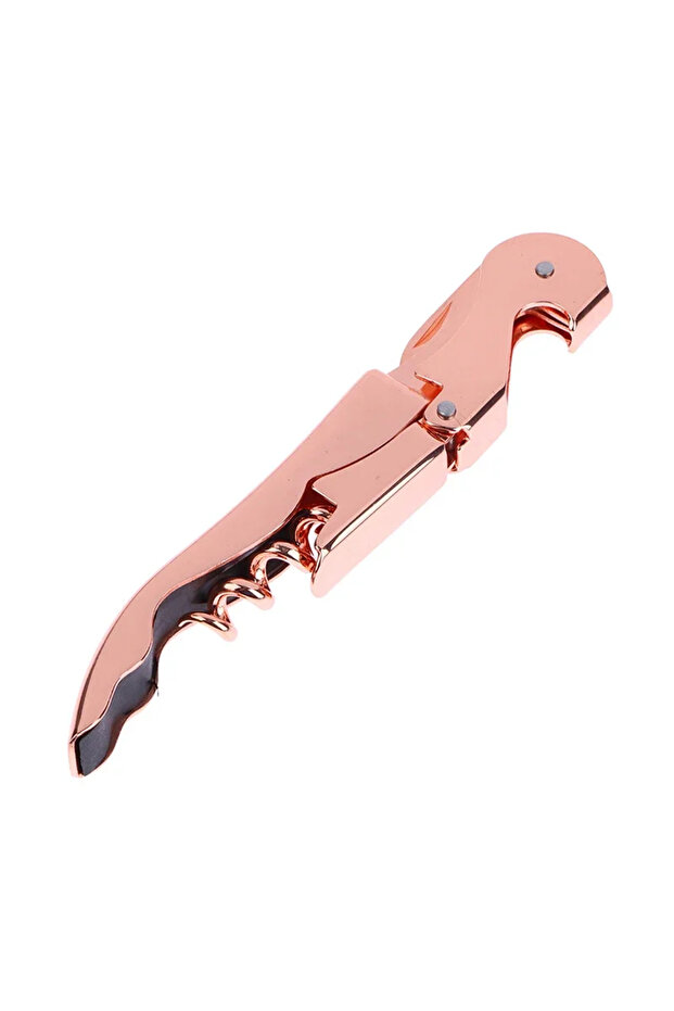 Rose Gold Wine Opener,Stainless Steel Double Hinge Corkscrew Professional Waiter Beer Bottle Opener