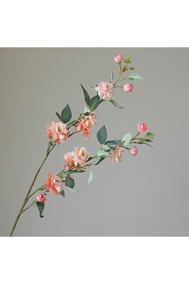 light orange New Camellia Simulated Flower Long Branch With Fake Leaves Artificial Flower Wedding Ho