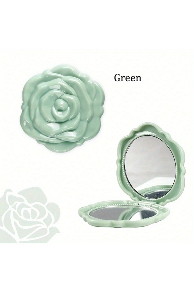 Green Portable and foldable rose flower makeup mirror,wedding party gifts,stylish mirrors for both w