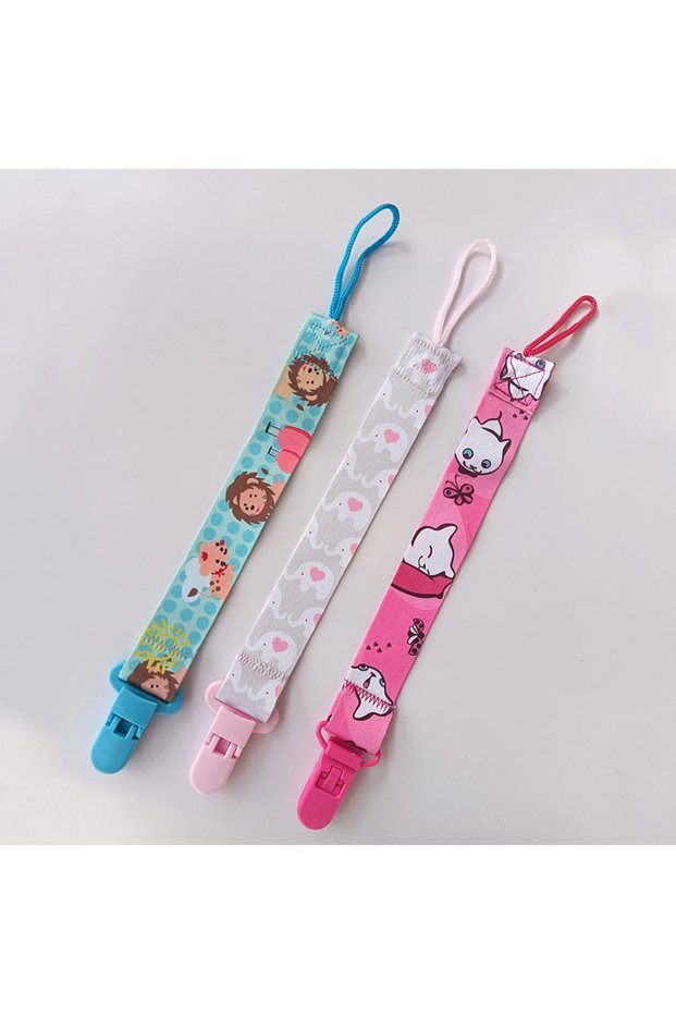 NOF-3PCS 1/3 Piece Cartoon Fabric Baby Pacifier Chain Children's Toy Pacifier Anti Drop Chain Childr