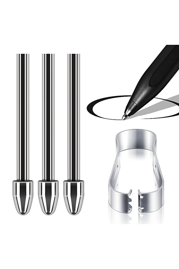 3 Nib 1 Clip Titanium Alloy Touch Stylus Pen Tip Replacement Pencil Nib For Samsung Galaxy Tab S9/S9