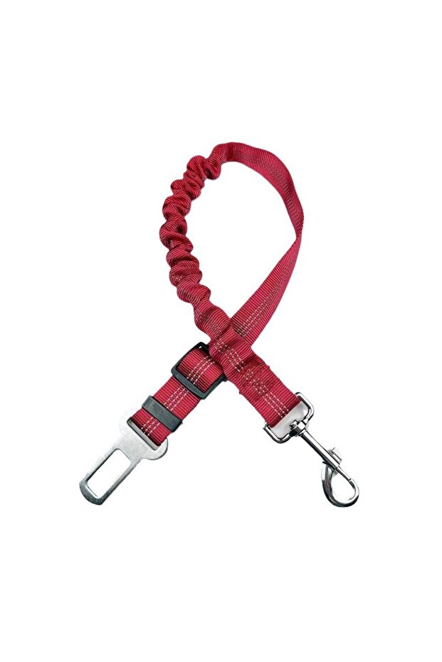 Red Dog Safety Leash Adjustable Retractable Cushioning Elastic Pet Leash Car Seat Seat Belt Safety R