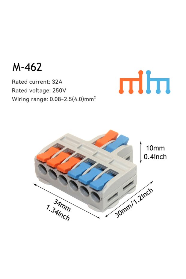 10 PCS M-462 5/10pcs Quick Wire Connector, Universal Compact Wiring Splicing Conector, Electrical Pu