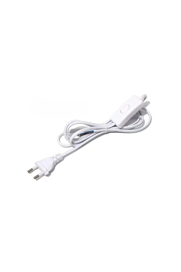 white AC Power Cord 1m on-off Switch Plug Wire Two-pin EU Plug Cable Extension Cords US Type Adapter