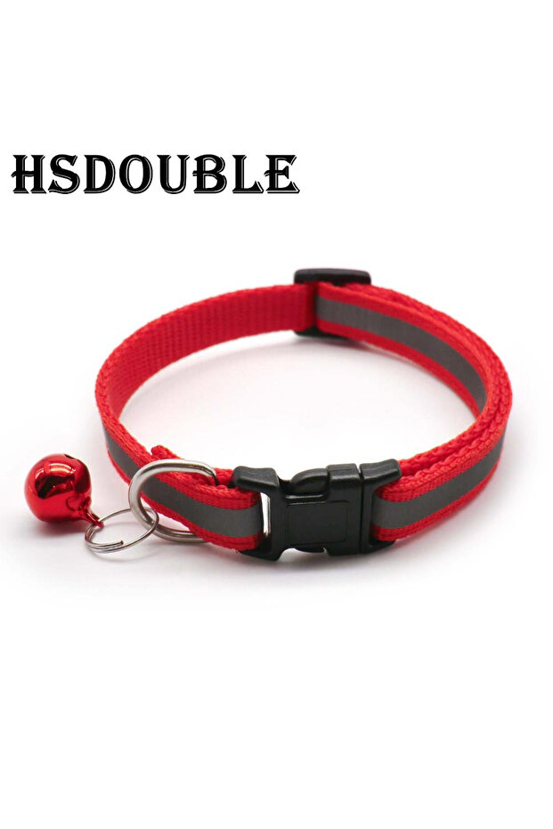 2X Red 2Pcs/Pack 12 Colors Reflective Adjustable Cats And Small Dogs Collars With Bells Pet Supplies