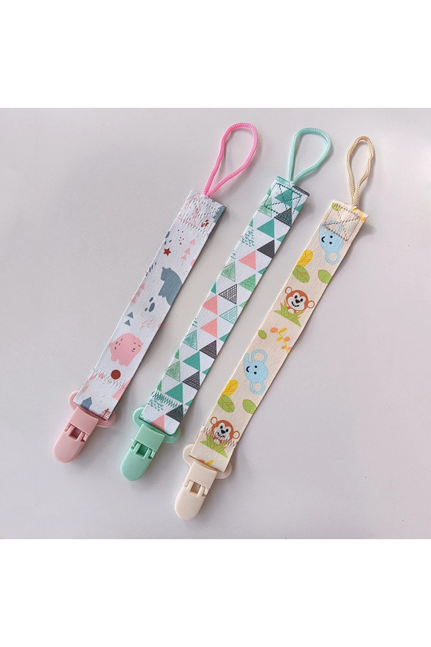 NOE-3PCS 1/3 Piece Cartoon Fabric Baby Pacifier Chain Children's Toy Pacifier Anti Drop Chain Childr