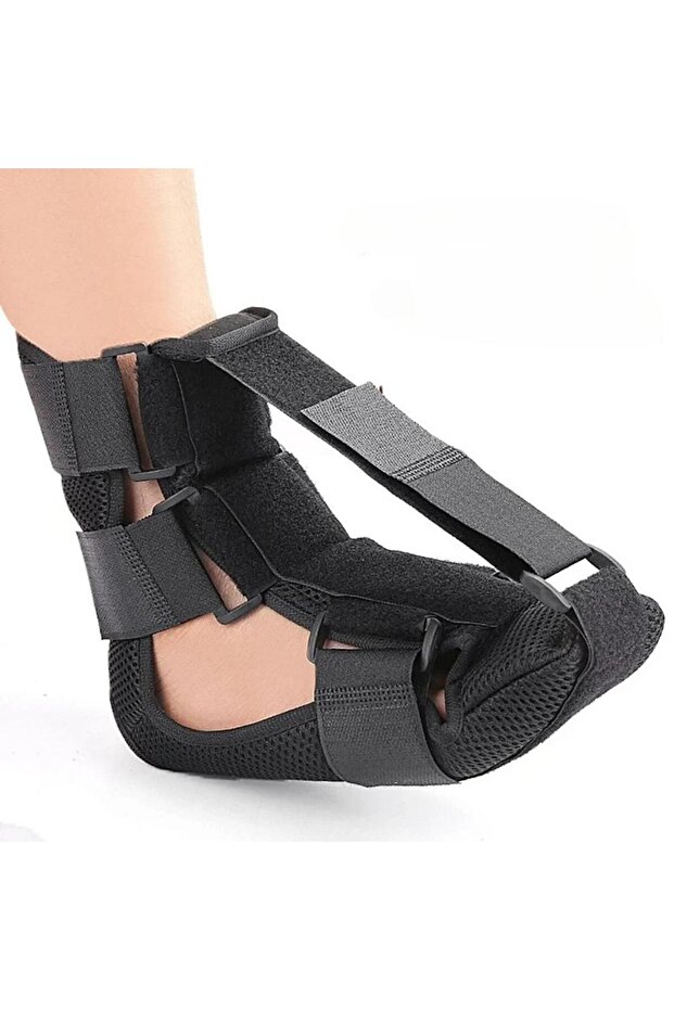 Black Comfortable Night Foot Splint - Adjustable Support Sock for Plantar Fascia and Achilles Tendon