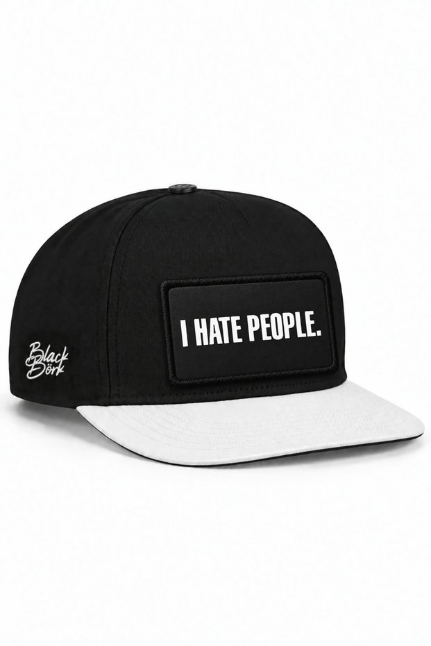 I Hate People Logo White-Black Hip Hop Hat