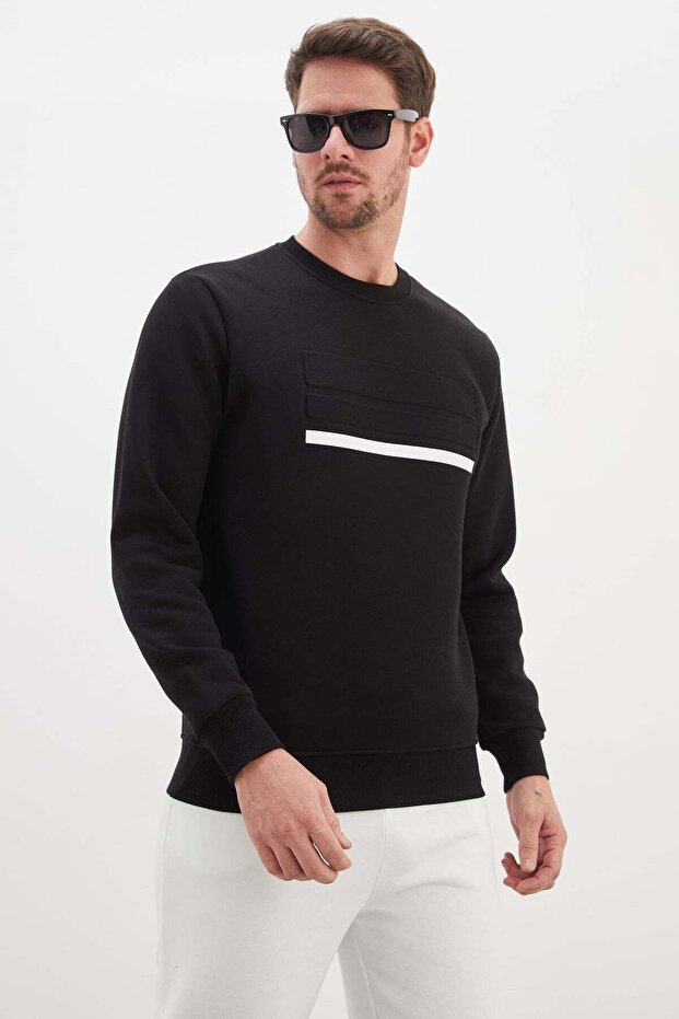 3 Yarn Printed Crew Neck Sweatshirt