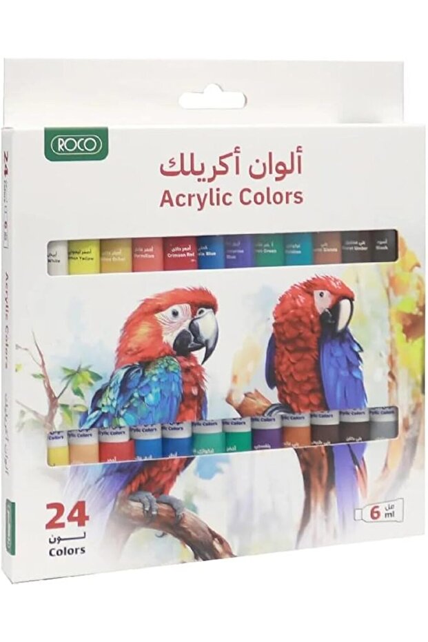 ألوان أكريليك متنوعة 24 × 6 مل