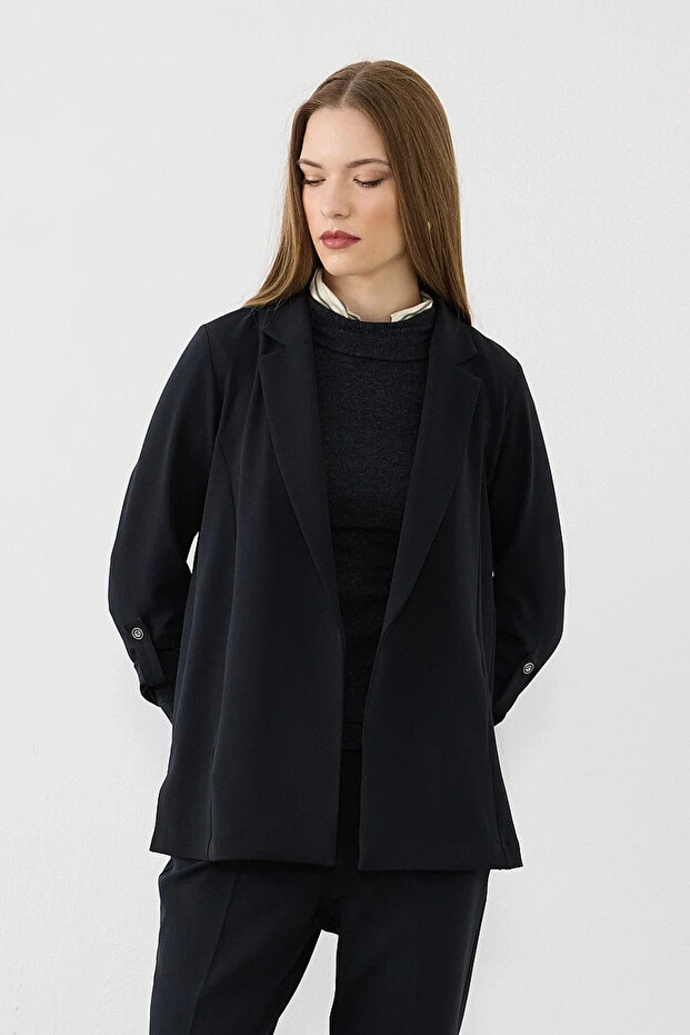 Relaxed Fit Unlined Jacket - Black