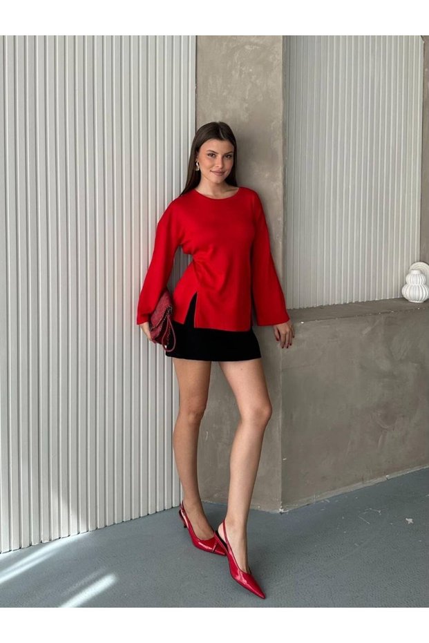 Women's Stylish Oysho Fabric Sweater with Back Tie Detail
