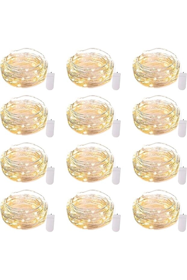 12 Pack Fairy Lights Battery Operated, 3.3FT 10 LED Mini String Lights Twinkle Copper Wire Firefly L