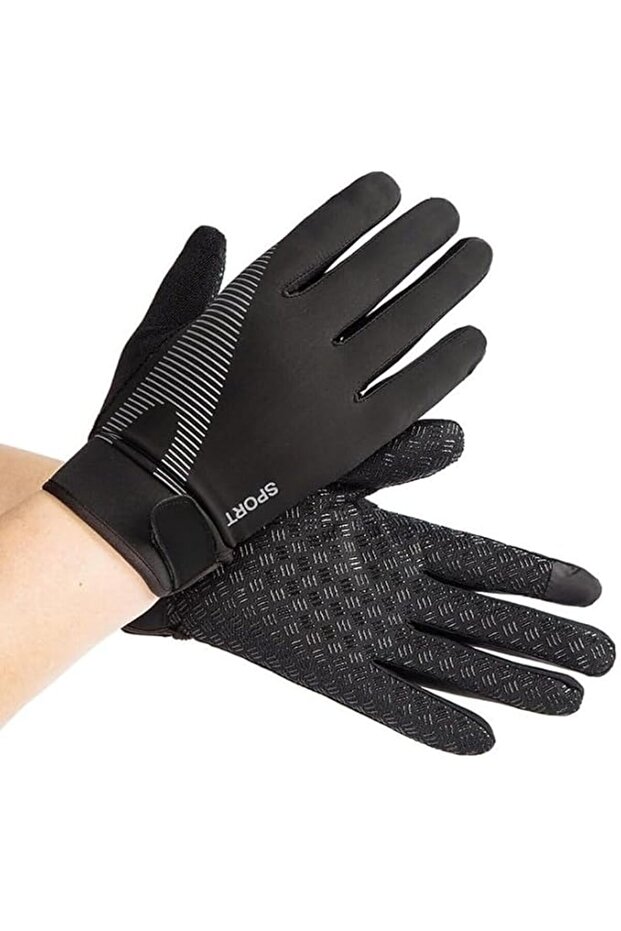 Breathable Full Finger Workout Gloves, Non-Slip Silicone Palm