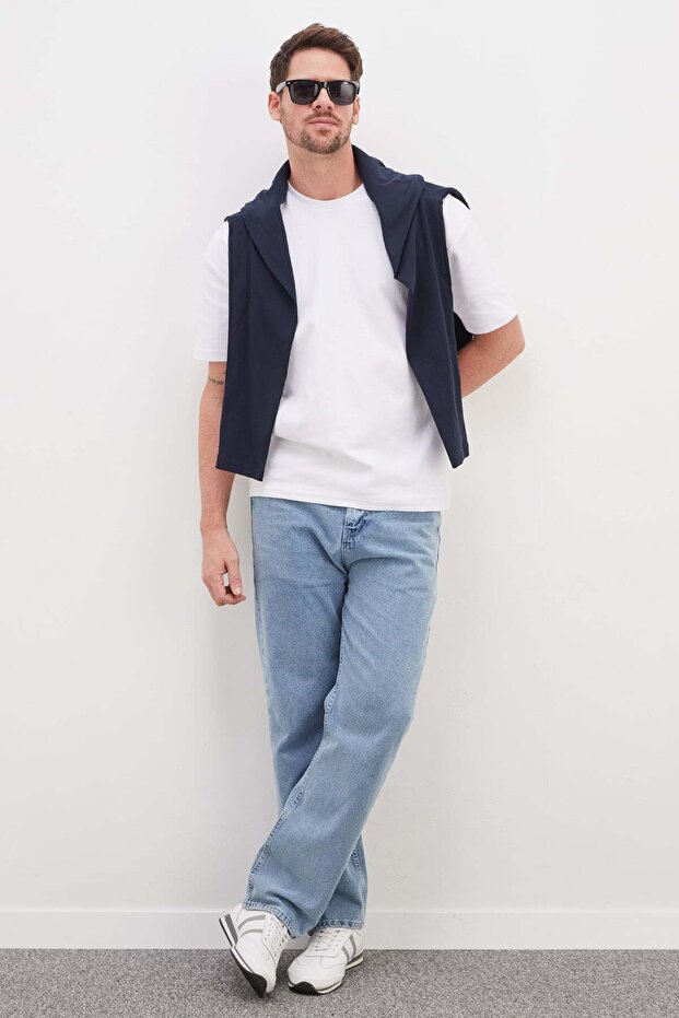 Tie-Waist Zippered Jeans