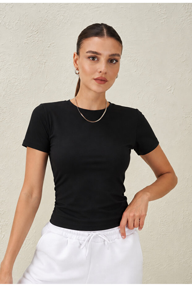 Black Jersey Fabric Bodysuit