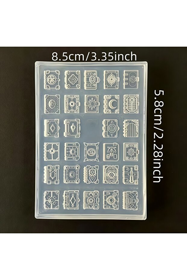 A-33 Magic Book House 3D Nail Silicone Mold, Gothic Vintage Spell Book DIY Nail Art Charms