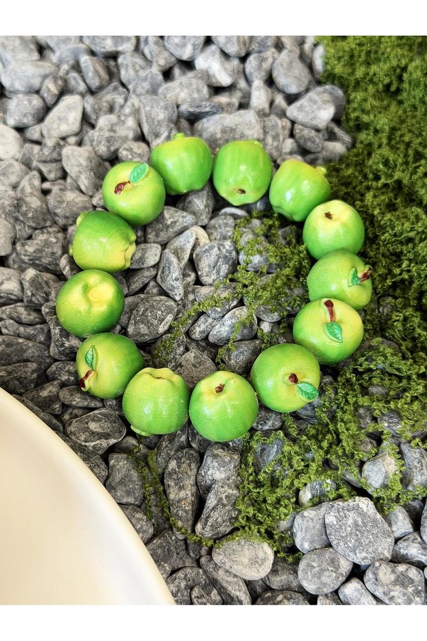 B Colorful 3D Apple Bead Bracelet Spring Y2K Dopamine Fruit-Inspired Women's Jewelry—Simple Sweet Va