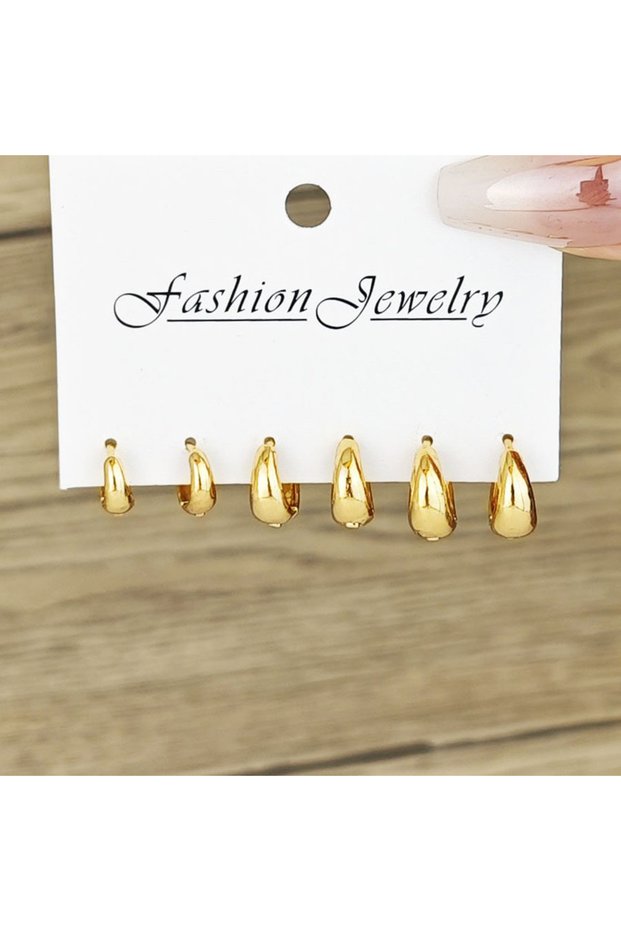00000458 Minimalist and versatile geometric earring set for women's cross-border new high-end metal