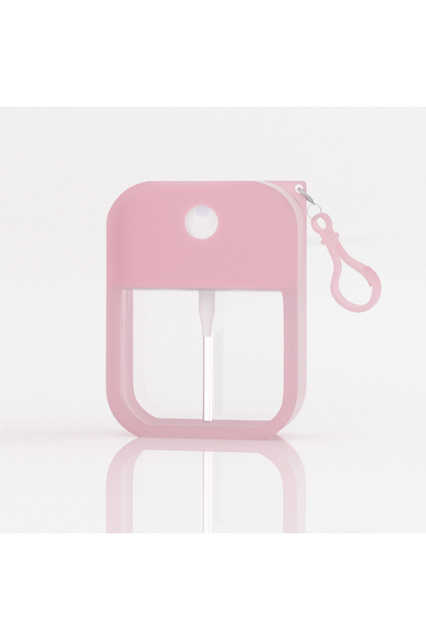Hot Pink New 38ml Portable Card Spray Bottle Silicone Hook Case Refillable Hand Sanitizer Liquid Con