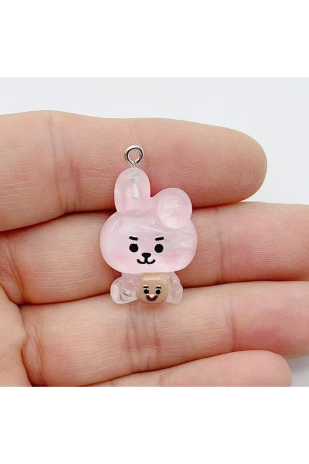 10 10pcs Kawaii Bunny Dog Cartoon Resin Cute Charms Jewelry Making Bracelet Keychain Making Supplies