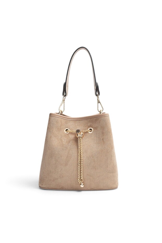 Vizon - Latte Suede Women's Crossbody Bag Sp1266
