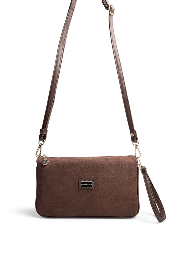 Brown - Brown Suede Women's Crossbody Bag Sp1291