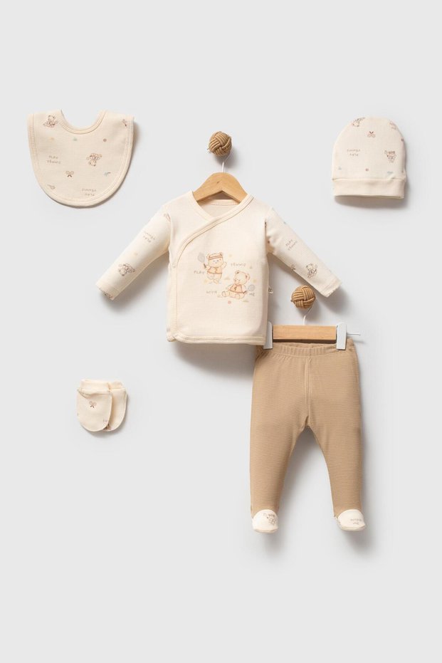 100% Organic Cotton Play Tennis 5-Piece Hospital Discharge Set