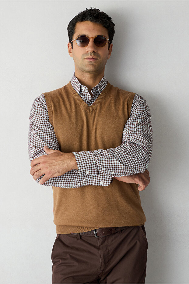 V-Neck Wool Knitwear Sweater