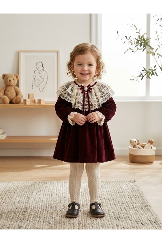 Baby Girl Velvet Pinatpin Dress
