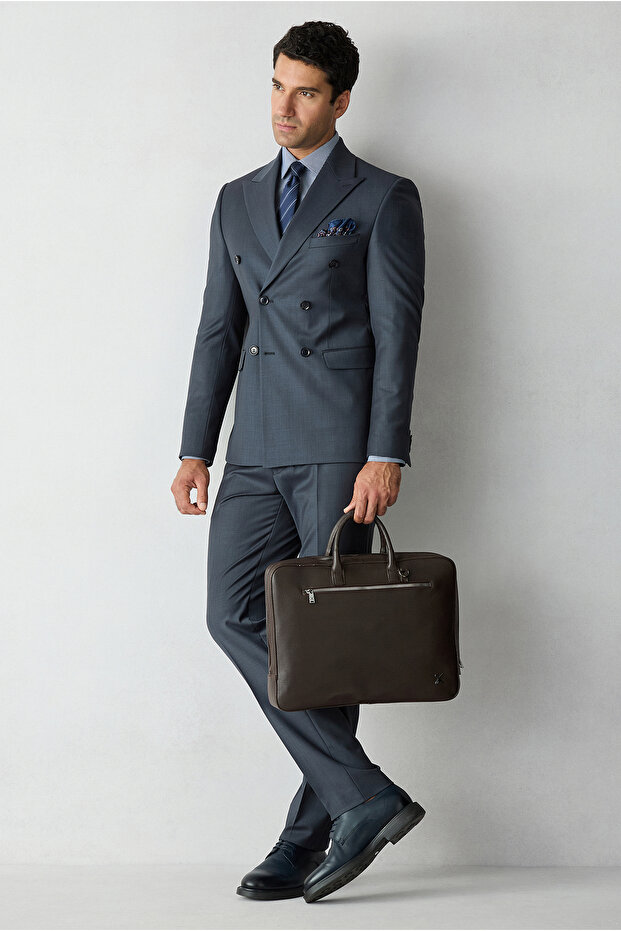 7 Drop Slim Fit Slim Fit Woolen Pointed Collar Double Breasted Suit