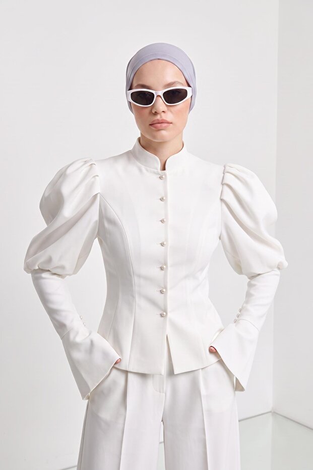 Chiffon Bonnet with Back Gathering Detail, B-102S