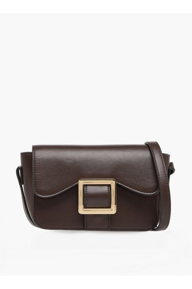 Buckle Accent Crossbody Bag with Magnetic Button Closure