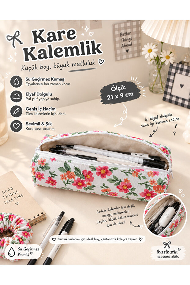 Waterproof Outer Fabric Pinterest Pencil Case – Zippered Lined School & Office Pen Holder Gift