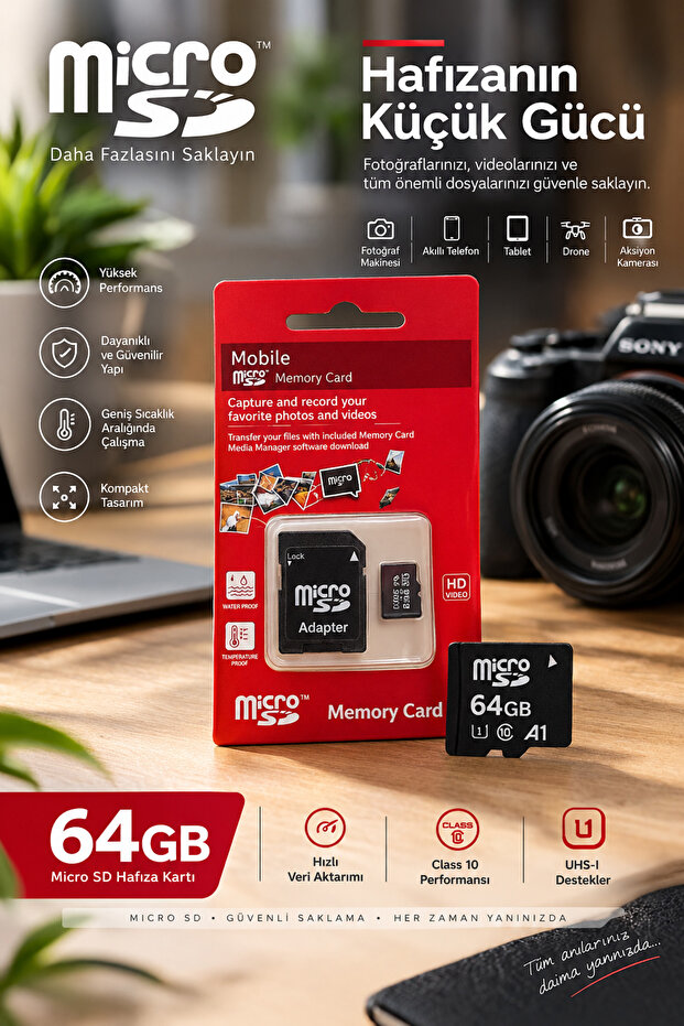 64Gb Memory Card Mini Camera Home Car Security Camera Compatible Phone Micro Sd