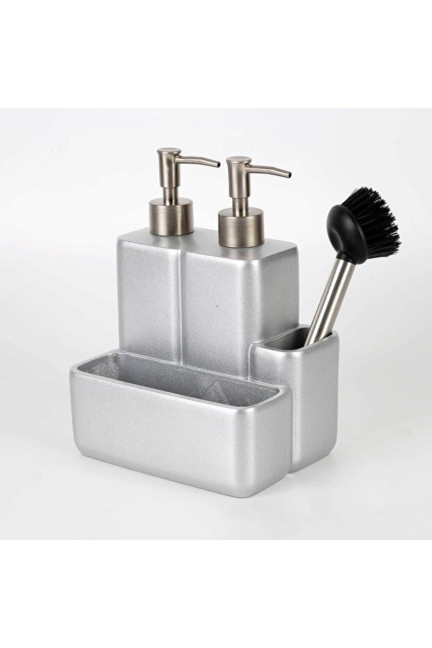 Iris Two-Fluid Sponge Holder Silver