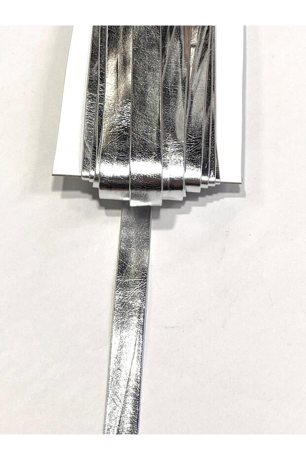 Metallic Look Leather Trim / Strip 1.5 cm / (8.5 Meters) Silver