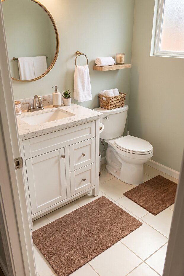 Mest Brown 2-Piece Bathroom Mat Set 60X100+50X60 cm Non-Slip Base, Soft, Washable, Modern