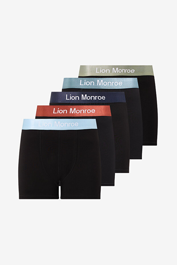 Men's Premium Pure Cotton Black 5-Piece Flexible Boxer Pack (Groom's Package) Dowry Set