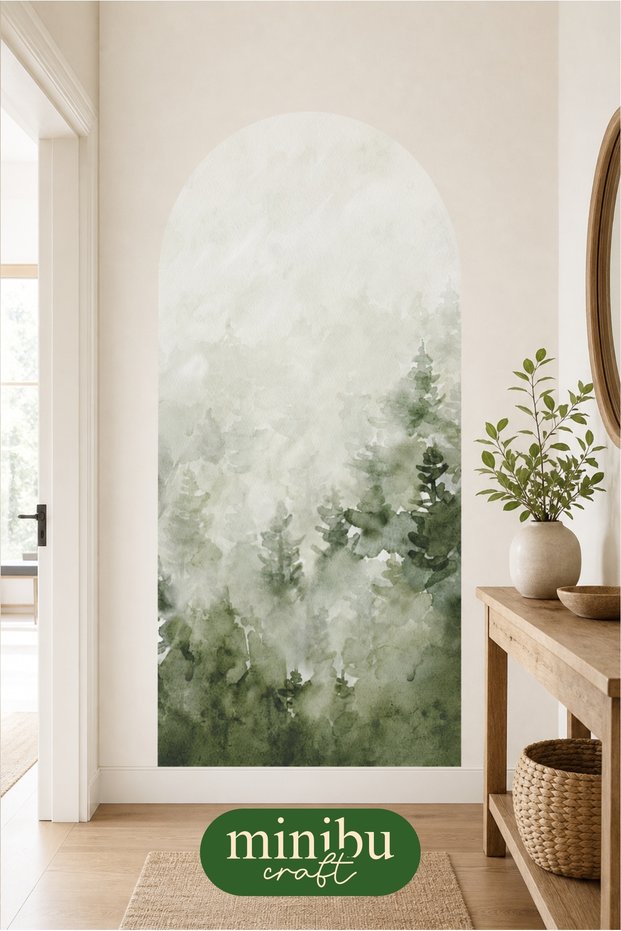 Forest Landscape Bohemian Arch Boho Arch Modern Wall Sticker Mnb-66